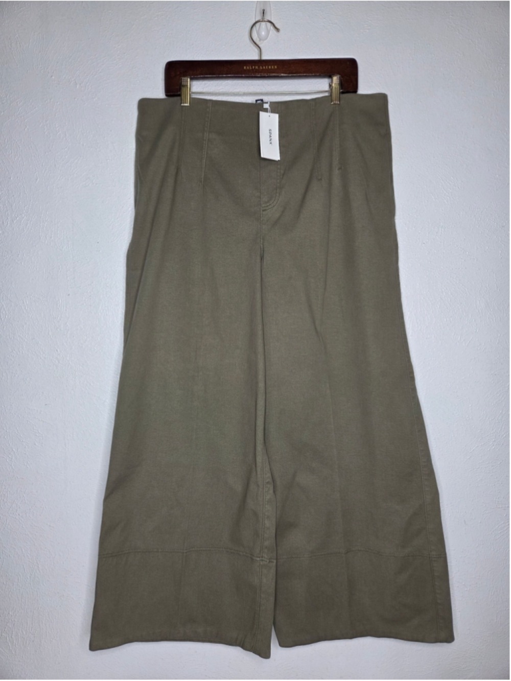 Spanx Wide Leg Pants Stretch Twill Tuscan Olive Green Women's Size 1X Large Tall